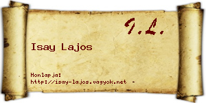 Isay Lajos névjegykártya